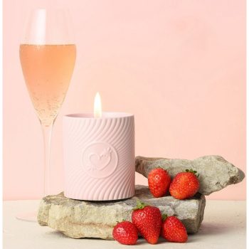 Pink massage candle - strawberry & champagne