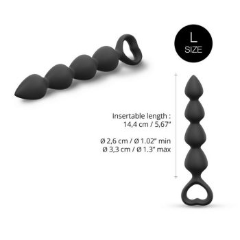 bing bang silicone anal beads - black large